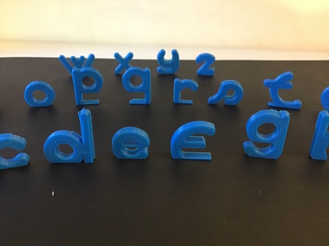 VERTICAL lowercase 3D letters STL file 3D Print 253154 VERTICAL lowercase 3D letters STL file 3D Print 253154