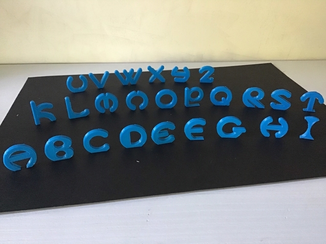 VERTICAL uppercase 3D letters STL file 3D Print 253161 VERTICAL uppercase 3D letters STL file 3D Print 253161
