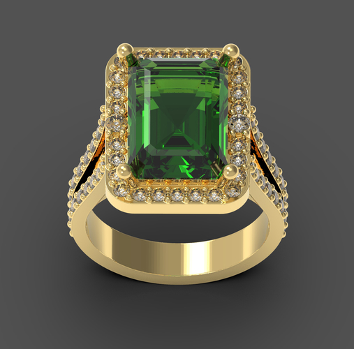 Emerald ring 3D Print 253249