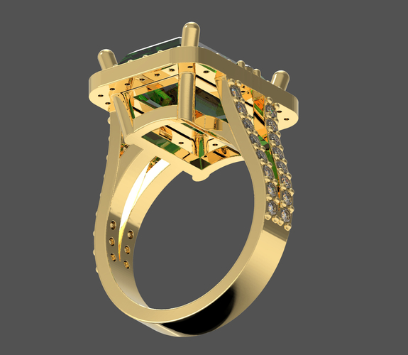 Emerald ring 3D Print 253252