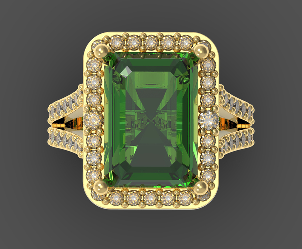 Emerald ring 3D Print 253253