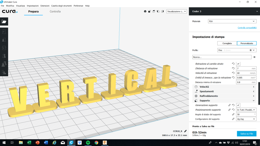 VERTICAL-1 uppercase 3D letters STL file 3D Print 253506 VERTICAL-1 uppercase 3D letters STL file 3D Print 253506