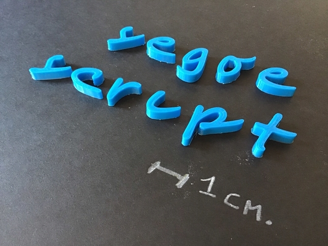 SEGOE SCRIPT font lowercase 3D letters STL file 3D Print 253566 SEGOE SCRIPT font lowercase 3D letters STL file 3D Print 253566