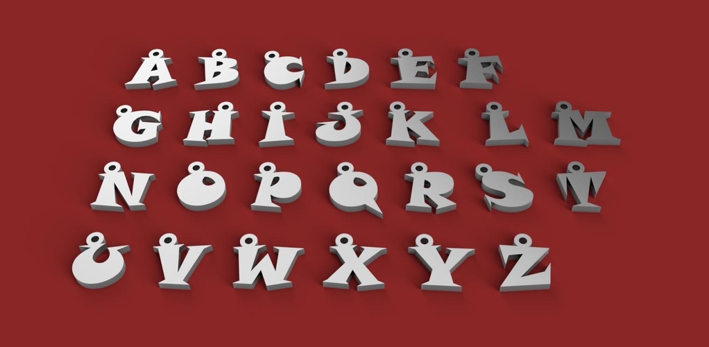 3d letters for keychain and more 3D Print 253756 3d letters for keychain and more 3D Print 253756