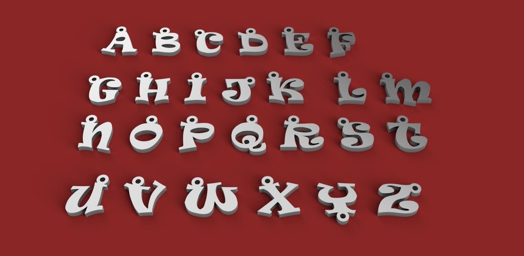 3d letters for keychain and more 3D Print 253762 3d letters for keychain and more 3D Print 253762