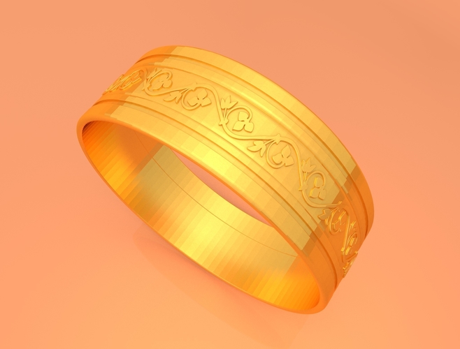 Wedding Gold Ring KTWR03 3D Print 253763