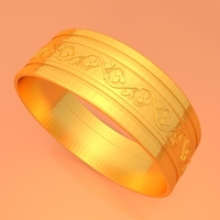 Small Wedding Gold Ring KTWR03 3D Printing 253763
