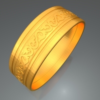 Small Wedding Gold Ring KTWR07 3D Printing 253769
