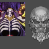 Small Ainz Ooal Gown Mask from OverLord - Fan Art for cosplay 3D Printing 253997