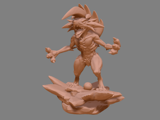 Pokemon Lycanroc Midnight - Fan Art - Figure 3D print model  3D Print 254049
