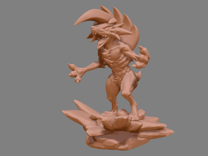 Pokemon Lycanroc Midnight - Fan Art - Figure 3D print model  3D Print 254050