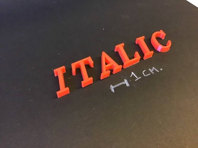 ITALIC font uppercase 3D letters STL file 3D Print 254374 ITALIC font uppercase 3D letters STL file 3D Print 254374