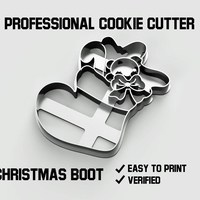 Small Christmas boot cookie cutter 3D Printing 254752