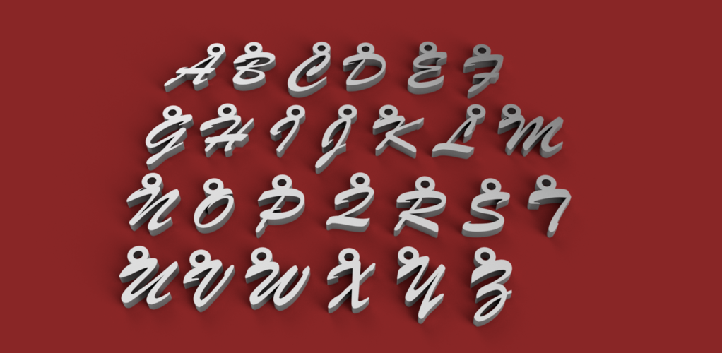 3d letters for keychain and more 3D Print 254837 3d letters for keychain and more 3D Print 254837