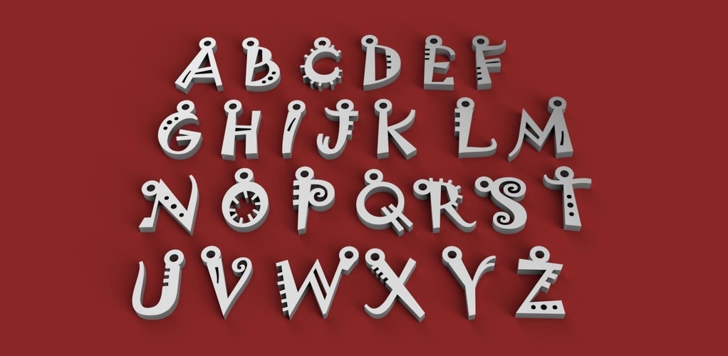 3d letters for keychain and more 3D Print 254844 3d letters for keychain and more 3D Print 254844