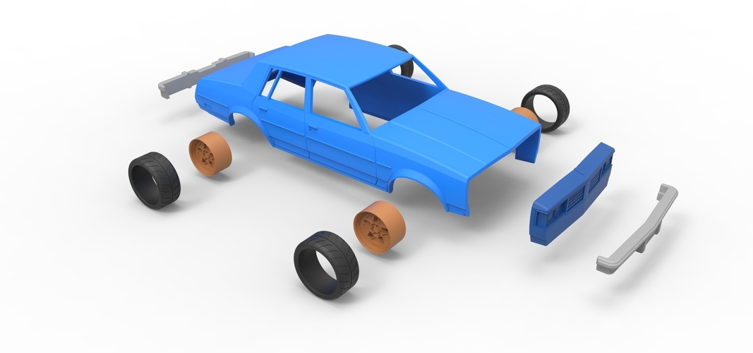 Diecast shell Oldsmobile Cutlass Supreme Scale 1 to 24 3D Print 255590 Diecast shell Oldsmobile Cutlass Supreme Scale 1 to 24 3D Print 255590