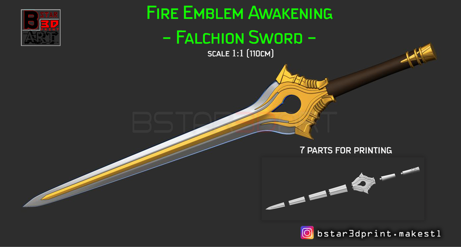 Fire Emblem Awakening Falchion Sword - Weapon for Cosplay  3D Print 256028