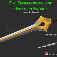 Small Fire Emblem Awakening Falchion Sword - Weapon for Cosplay  3D Printing 256028