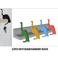 Small Cats Keychain Hanger Rack  3D Printing 256839