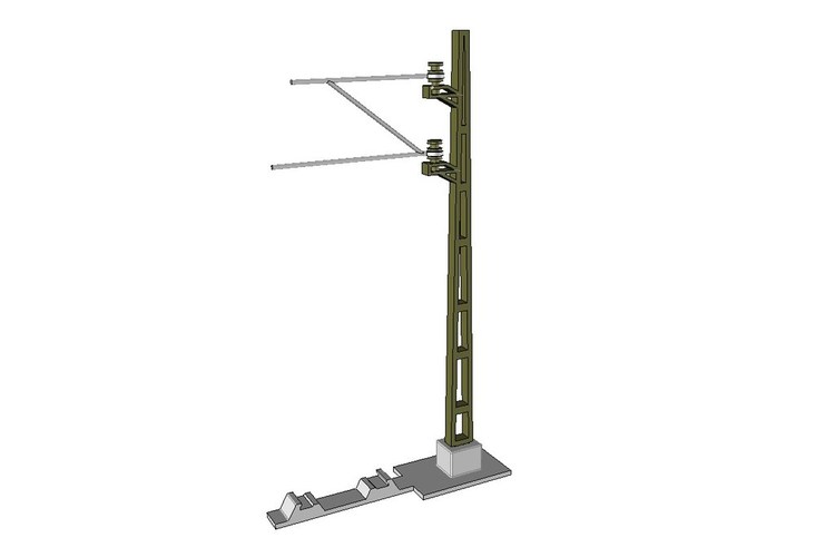 Catenary mast for model railway (1:32, OpenRailway) 3D Print 25686