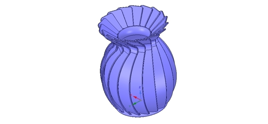 original origami flower vase vo01 for 3d-print or cnc 3D Print 257019