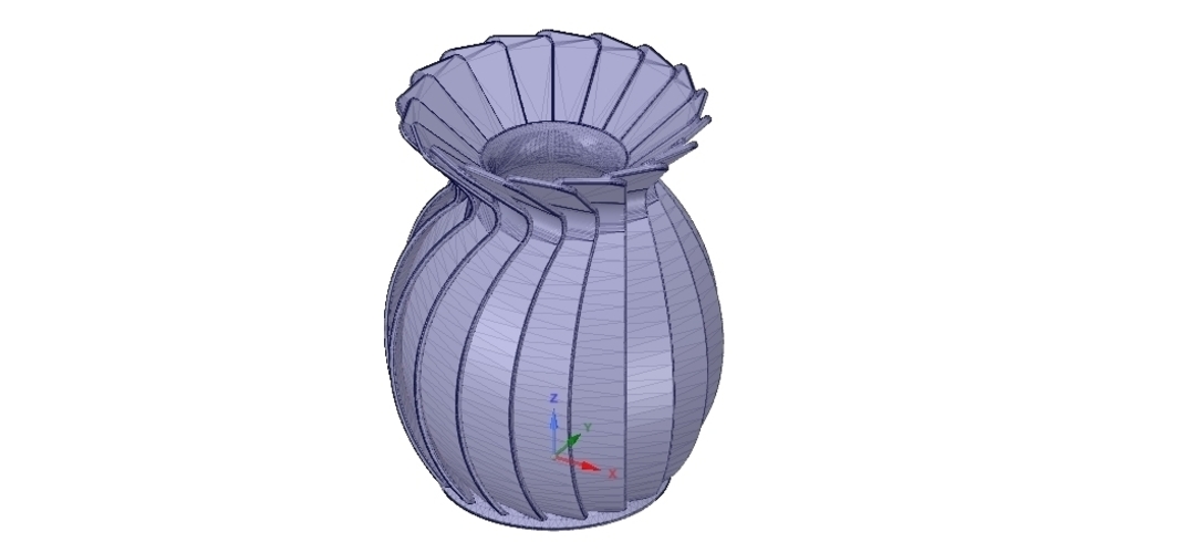 original origami flower vase vo01 for 3d-print or cnc 3D Print 257025