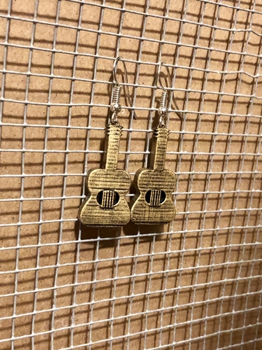 Guitar Earrings & Necklace - (Production samples included) 3D Print 257143