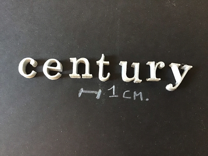 CENTURY font lowercase 3D letters STL file 3D Print 257258 CENTURY font lowercase 3D letters STL file 3D Print 257258