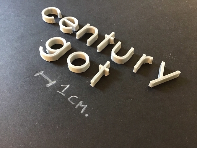 CENTURY GOT font lowercase 3D letters STL file 3D Print 257270 CENTURY GOT font lowercase 3D letters STL file 3D Print 257270