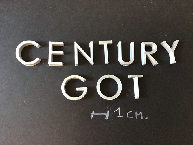 CENTURY GOT font uppercase 3D letters STL file 3D Print 257273 CENTURY GOT font uppercase 3D letters STL file 3D Print 257273