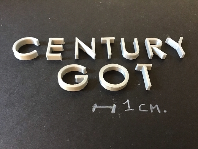 CENTURY GOT font uppercase 3D letters STL file 3D Print 257274 CENTURY GOT font uppercase 3D letters STL file 3D Print 257274