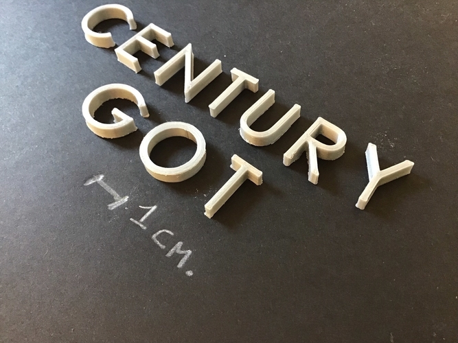 CENTURY GOT font uppercase 3D letters STL file 3D Print 257275 CENTURY GOT font uppercase 3D letters STL file 3D Print 257275