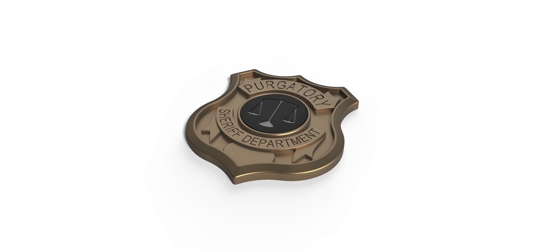 3D printable badge Purgatory Sheriff Department 3D Print 257808 3D printable badge Purgatory Sheriff Department 3D Print 257808