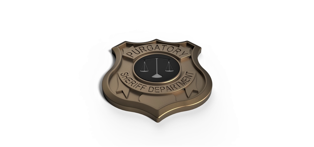 3D printable badge Purgatory Sheriff Department 3D Print 257810 3D printable badge Purgatory Sheriff Department 3D Print 257810