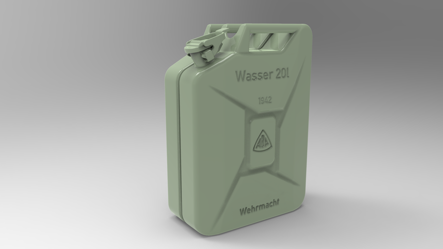 German Jerrycan - Wasser- Scale 1/16 3D Print 258174 German Jerrycan - Wasser- Scale 1/16 3D Print 258174