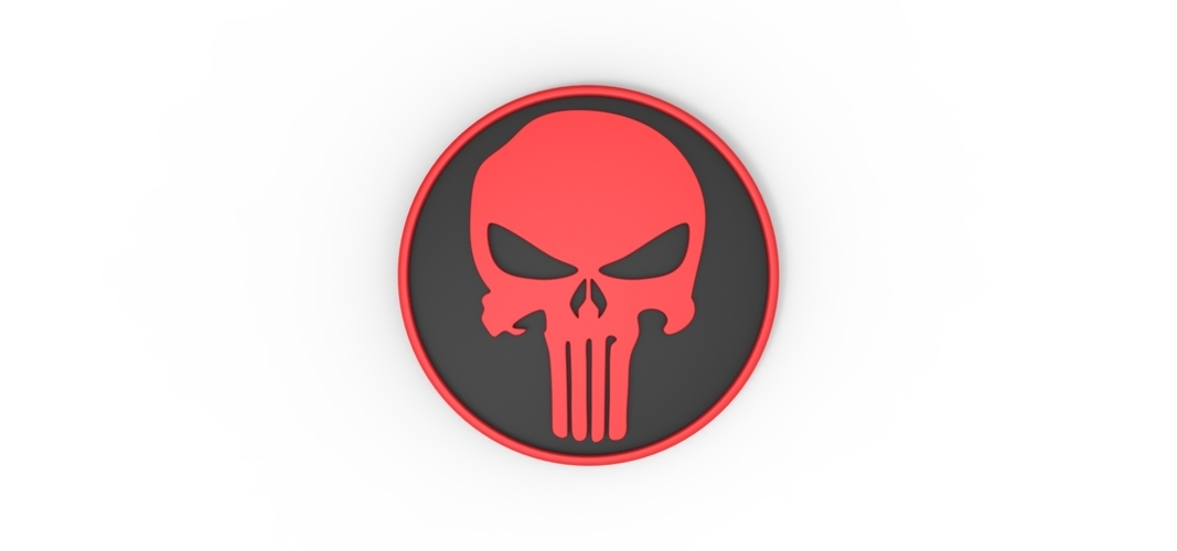 3D printable Punisher emblem 3D Print 258302 3D printable Punisher emblem 3D Print 258302