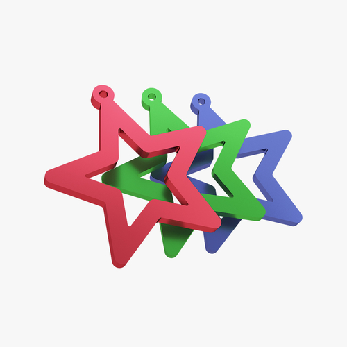 Earrings star 3D Print 258307 Earrings star 3D Print 258307