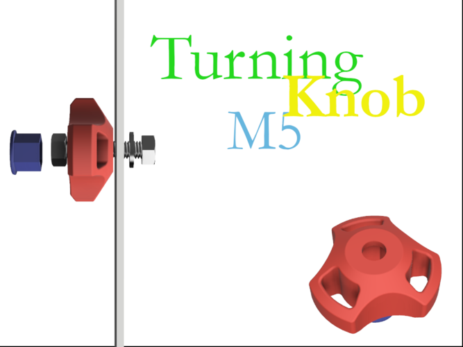 turning knob for m5 hex head 3D Print 258501