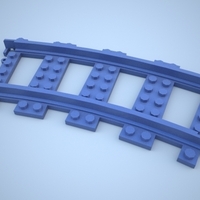 Small Lego Train Track, Curved 3D Printing 25858