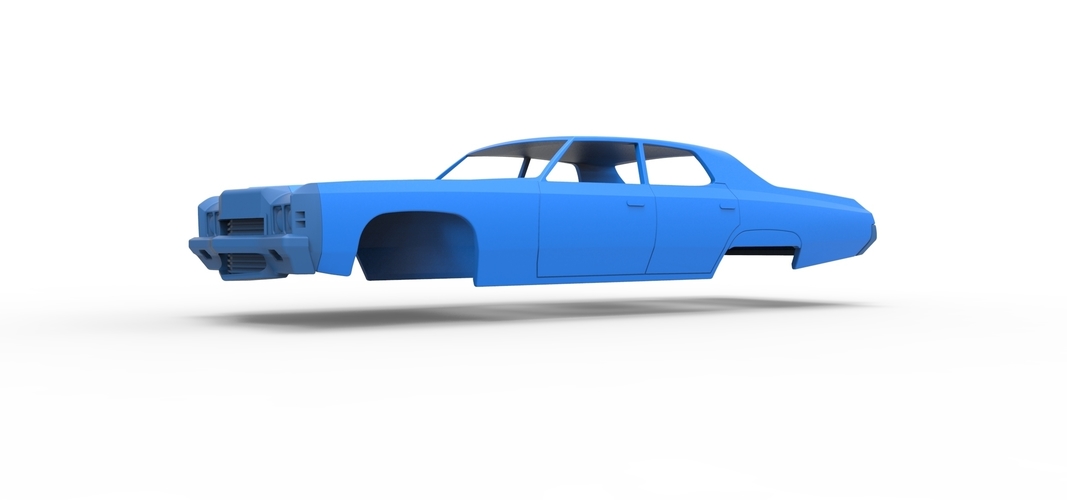 Diecast shell Chevrolet Impala 1972 4 doors Scale 1 to 24 3D Print 258607 Diecast shell Chevrolet Impala 1972 4 doors Scale 1 to 24 3D Print 258607