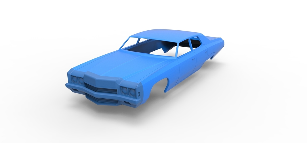 Diecast shell Chevrolet Impala 1972 4 doors Scale 1 to 24 3D Print 258608 Diecast shell Chevrolet Impala 1972 4 doors Scale 1 to 24 3D Print 258608