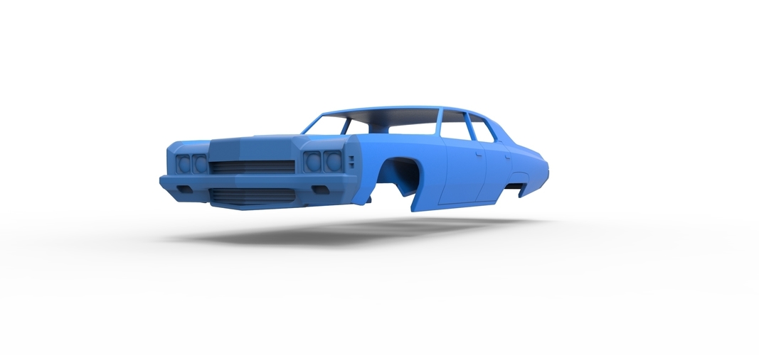 Diecast shell Chevrolet Impala 1972 4 doors Scale 1 to 24 3D Print 258609 Diecast shell Chevrolet Impala 1972 4 doors Scale 1 to 24 3D Print 258609