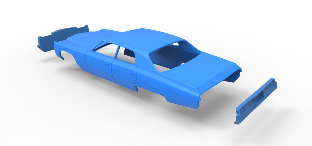 Diecast shell Chevrolet Impala 1972 4 doors Scale 1 to 24 3D Print 258623 Diecast shell Chevrolet Impala 1972 4 doors Scale 1 to 24 3D Print 258623