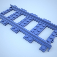 Small Lego Train Track, Straight 3D Printing 25863