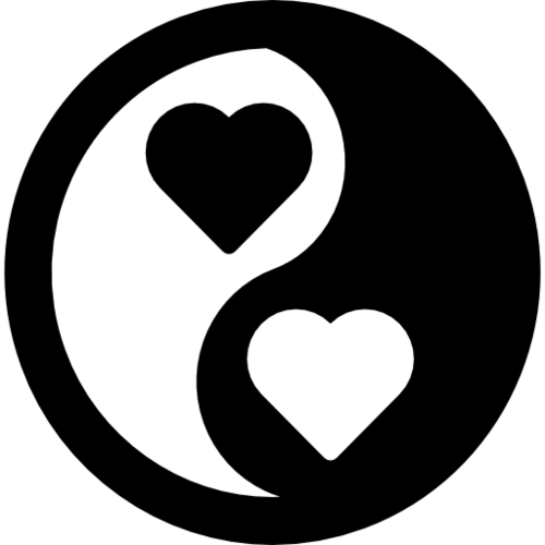 Yin Yang hearts coaster 3D Print 258688 Yin Yang hearts coaster 3D Print 258688