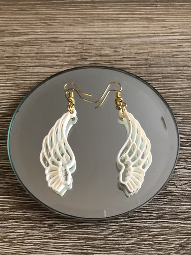 Angel wing earrings 3D Print 259357 Angel wing earrings 3D Print 259357