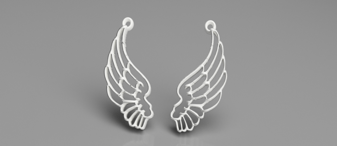 Angel wing earrings 3D Print 259358 Angel wing earrings 3D Print 259358