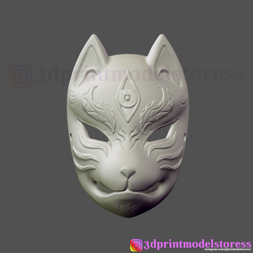 Japanese Fox Mask Demon Kitsune Cosplay  3D Print 259839