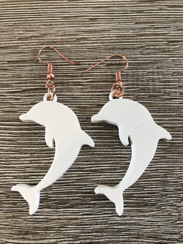 Dolphin earrings 3D Print 260465 Dolphin earrings 3D Print 260465