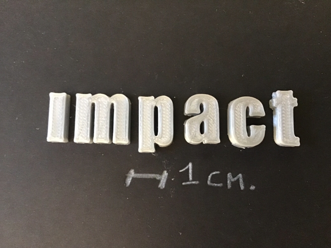 IMPACT font lowercase 3D letters STL file 3D Print 260624 IMPACT font lowercase 3D letters STL file 3D Print 260624